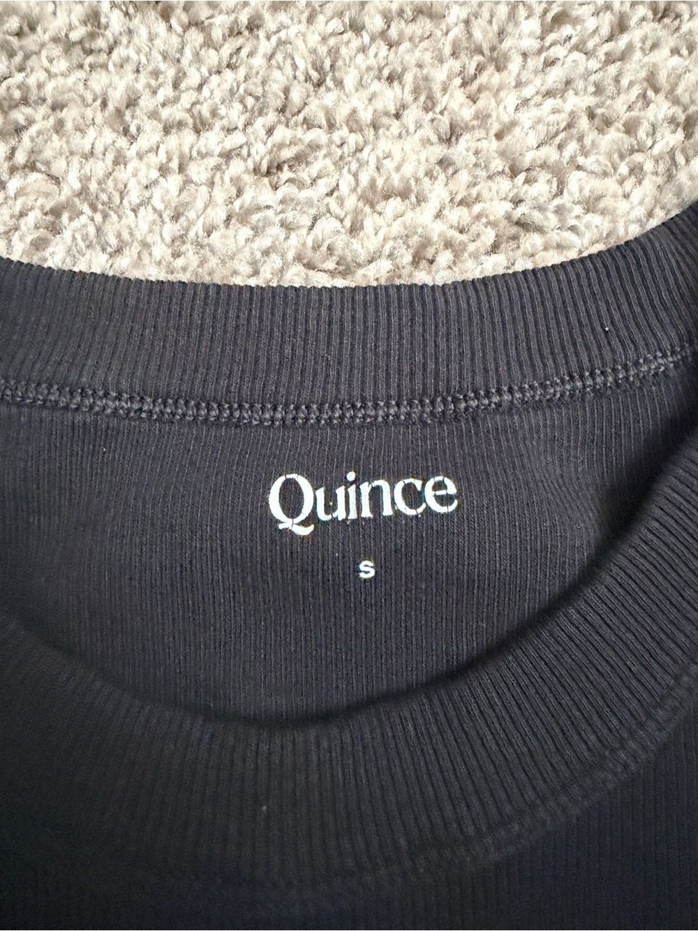 Quince Organic cotton micro-rib cropped cutaway tank - Black - Picture 3 of 4